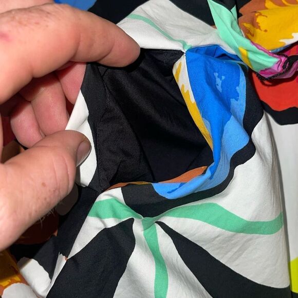 Christopher John Rogers Dress Womens small Black Blue Puff Sleeve Floral Target - Picture 10 of 14